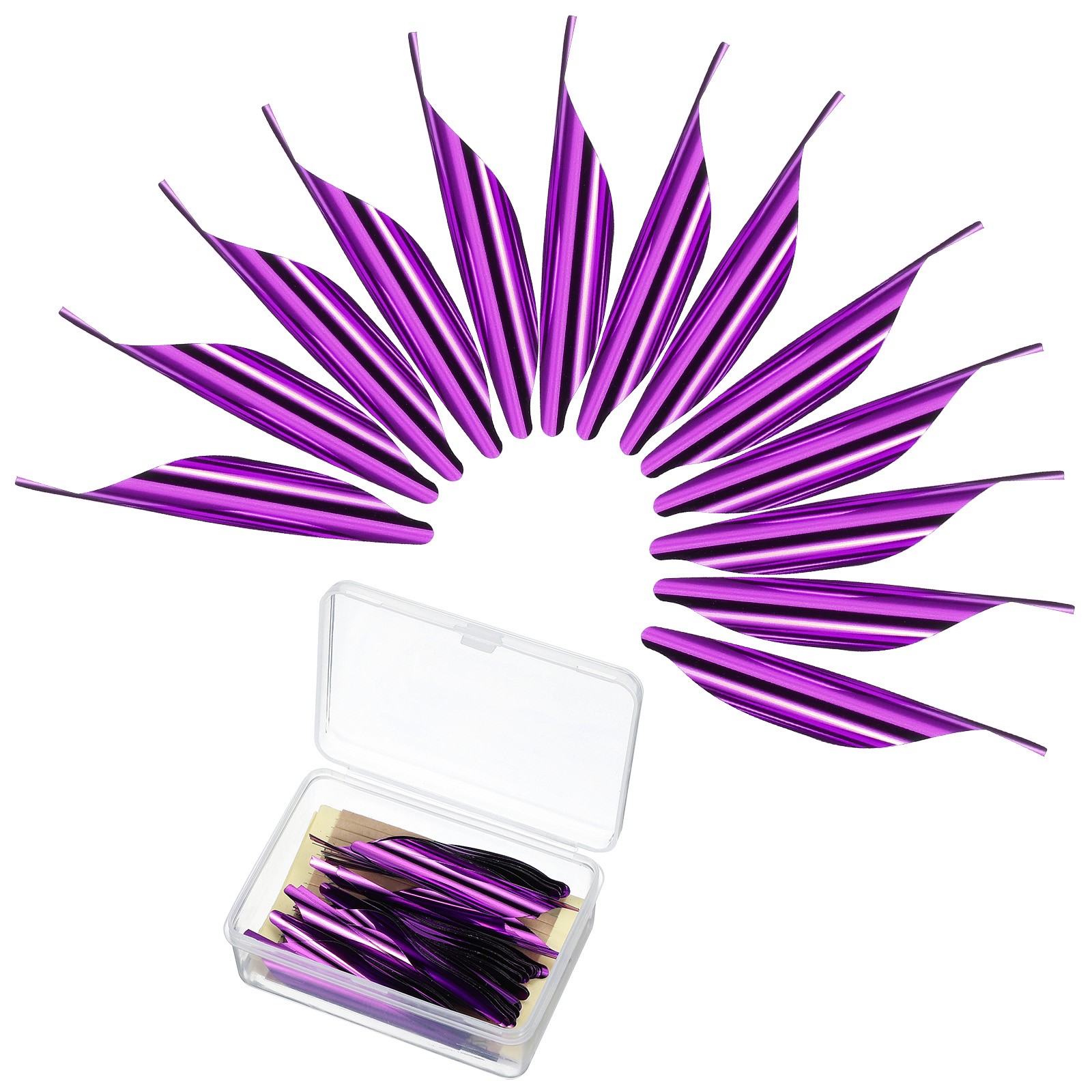 50pcs Arrows Spin Vanes 1.8 Inch Plastic Arrow Fletching Right Twist, Purple