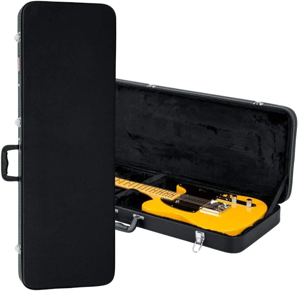 Hard-Shell Wood Case for Fender Strat/Tele & More - Black GWE-ELECTRIC