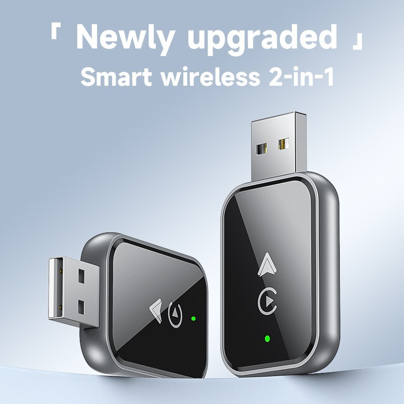 2IN1 Android Auto Wireless CarPlay Adapter Dongle for Android 11+ Converts Wired