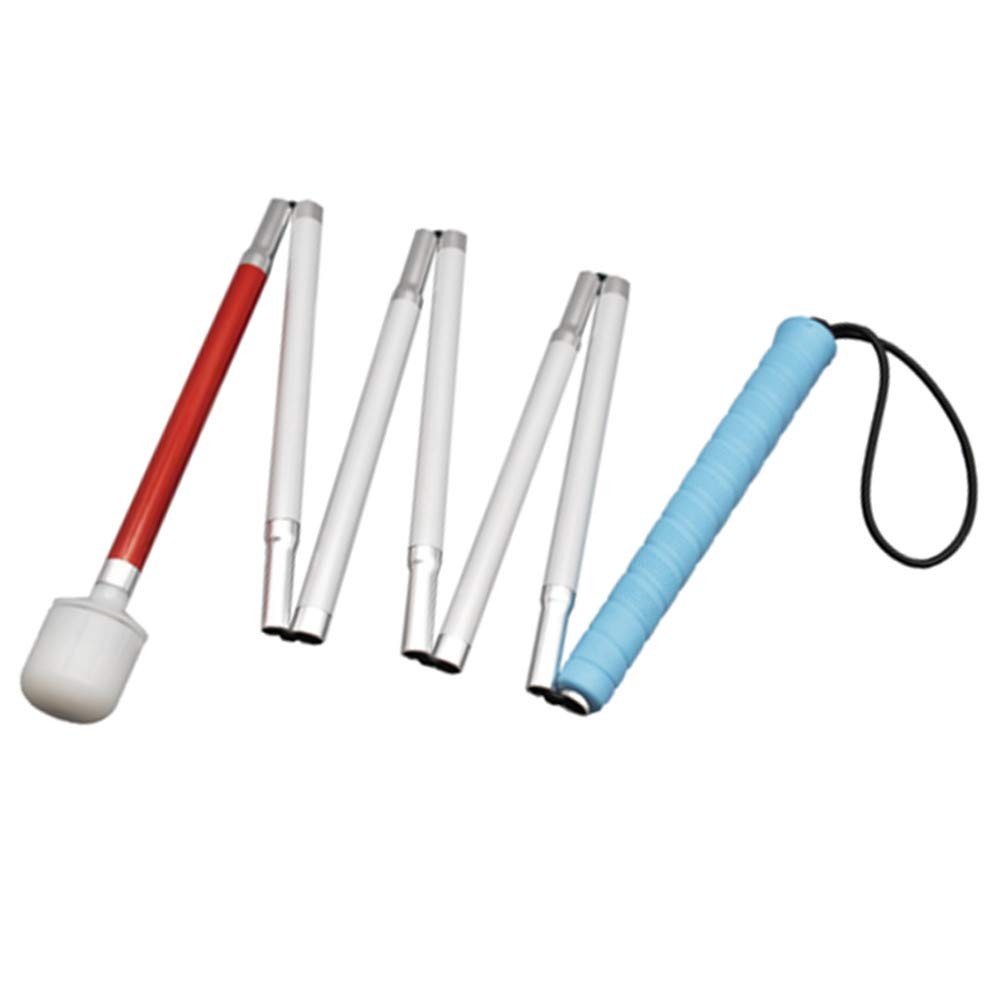 Aluminum Mobility Folding White Cane for Vision Impaired and Blind People (Fo...
