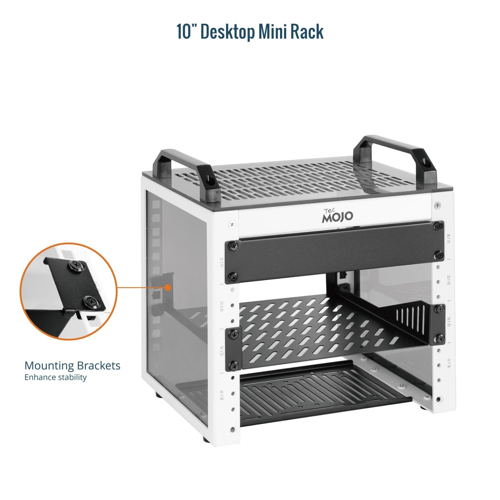 4U Network Rack, 10 inch Mini Server Rack with 2 Side Translucent Panels & 2 ...