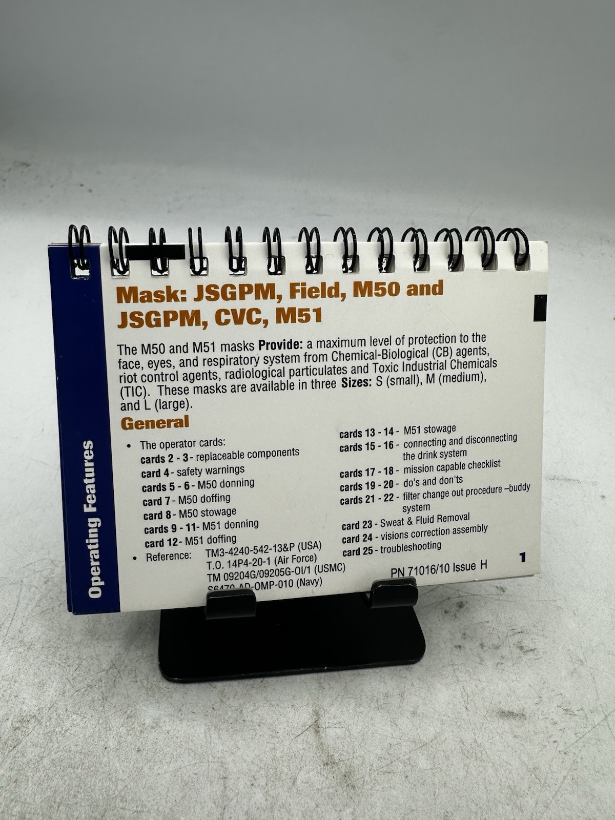 M50 and M51 Field Manual Operator Cards - 7690-01-529-1398 - New