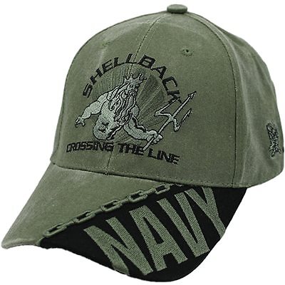 US Navy Shellback Embroidered Emblem Green Baseball Cap Hat Official Licensed