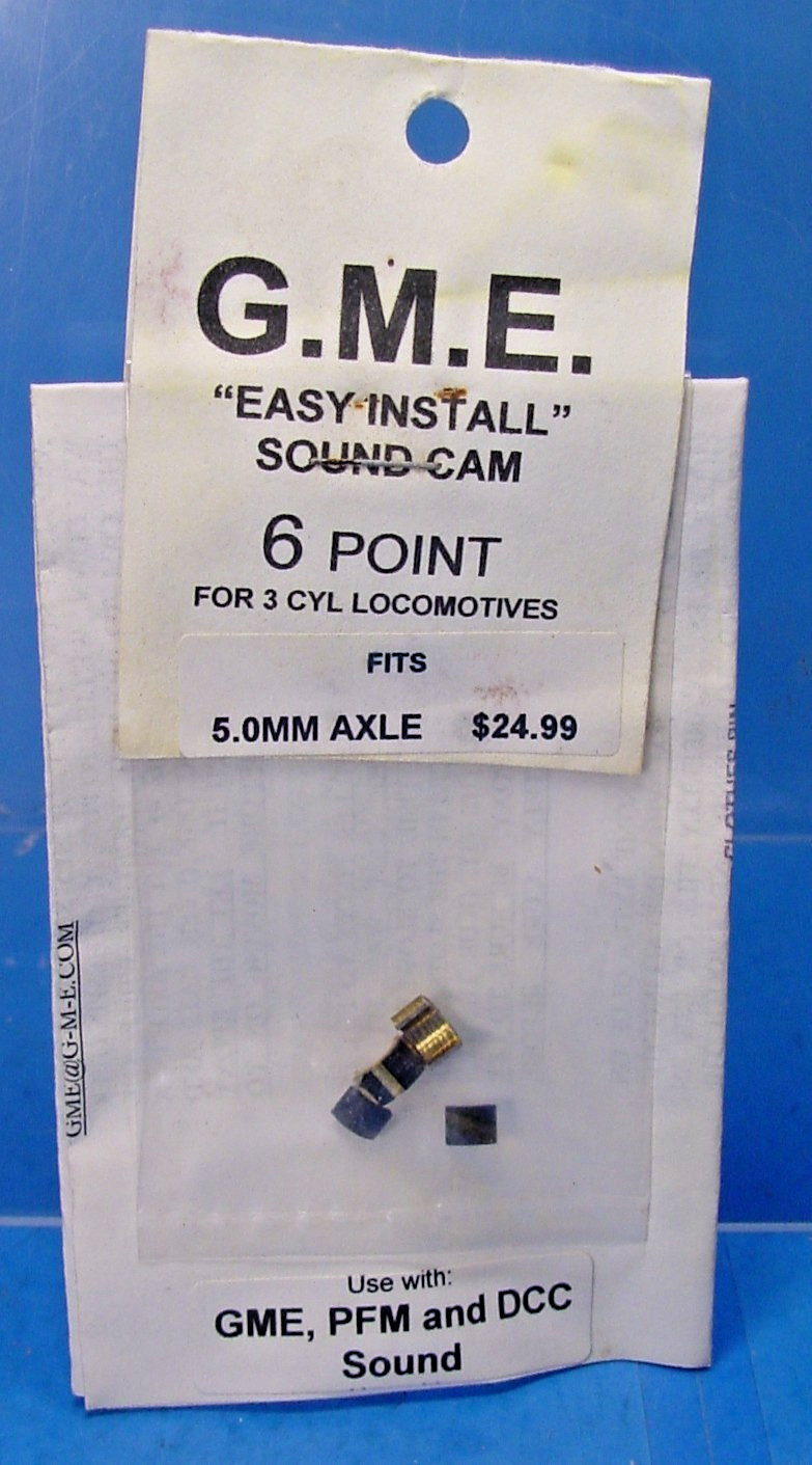 G.M.E. SOUND CAM 5.0mm AXLE 6 POINT 3 CYL,SHAY LOCO PFM PBL DCC S,O SCALE,G,F A