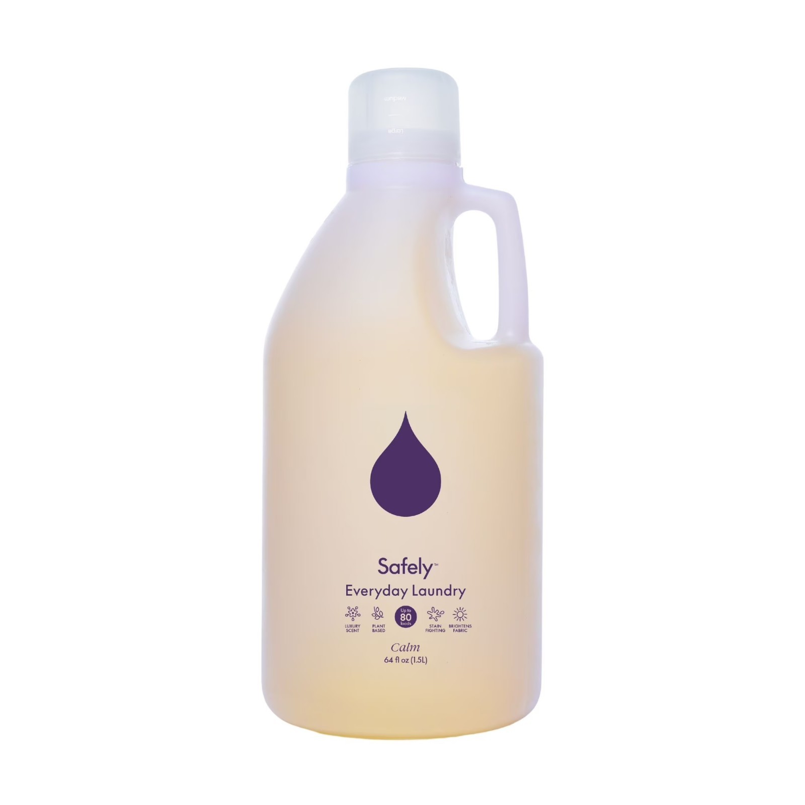 Safely Liquid Laundry Detergent Calm Scent 64oz 80 Loads Plant Based Clean