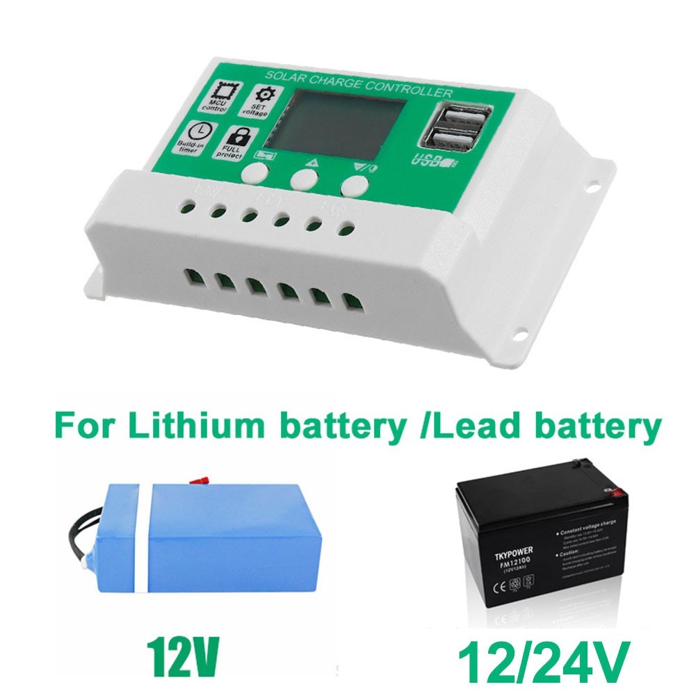 Automatic Charge Controller 10A 20A 30A Charging Current 12V 24V Compatibility
