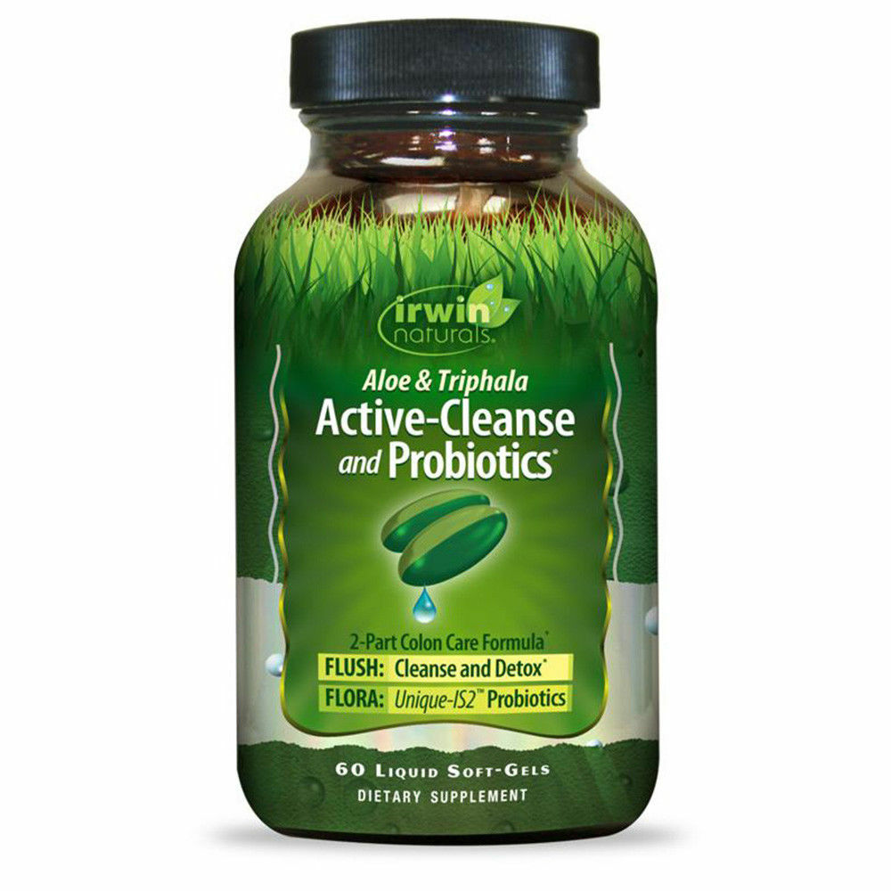 Irwin Naturals Active Cleanse & Probiotics Aloe & Triphala Detox - 60 Soft-Gels