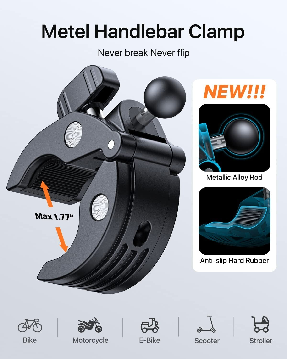 andobil Bike Phone Mount Super Stable on Bumpy Road] Motorcycle Phone Mount Un