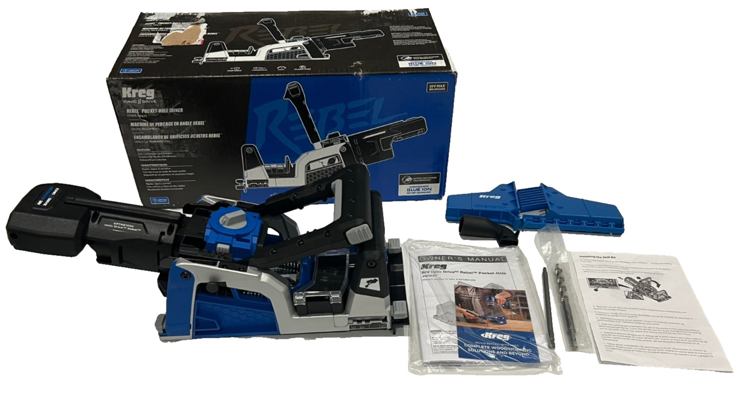 Kreg Rebel 20V Ionic Drive Pocket-Hole Joiner Tool Only KPTRB1000 New Open Box