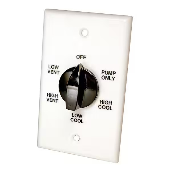 Dial 7131 Durable Metal 2-Speed Cooler Wall Switch for Evaporative Coolers