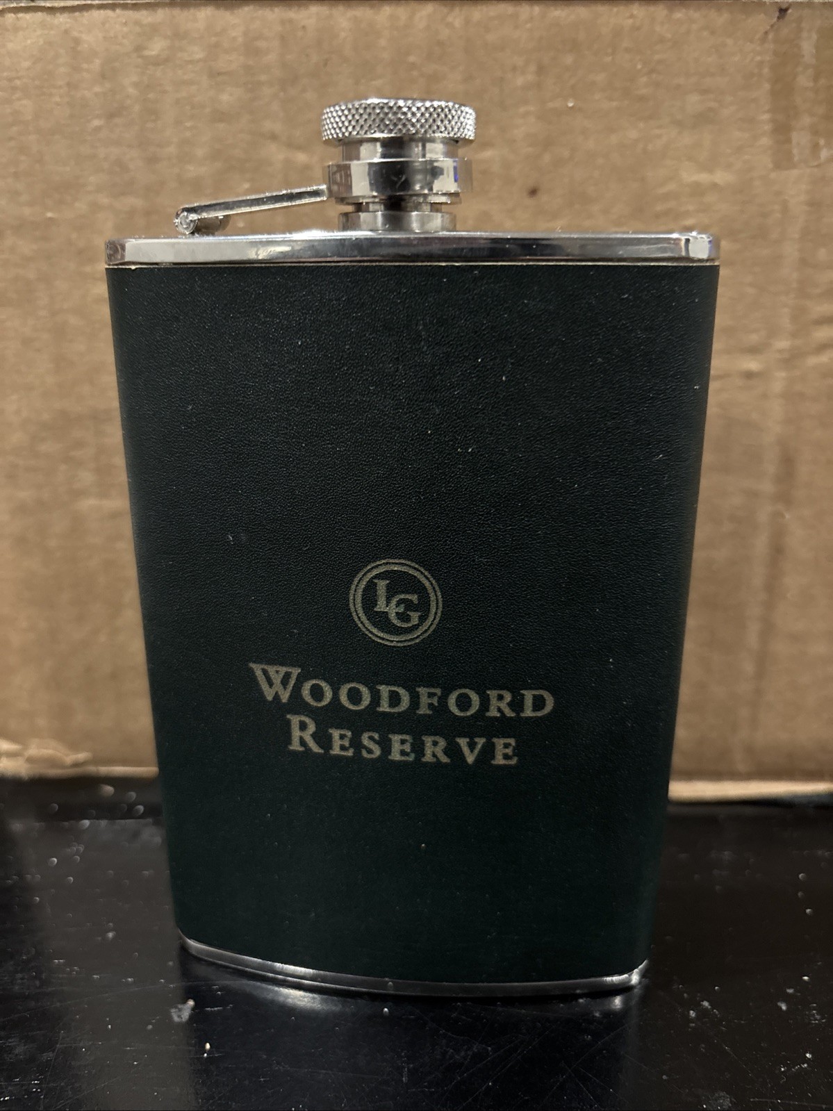Woodford Reserve 8oz. SS Green Leather Wrapped Flask