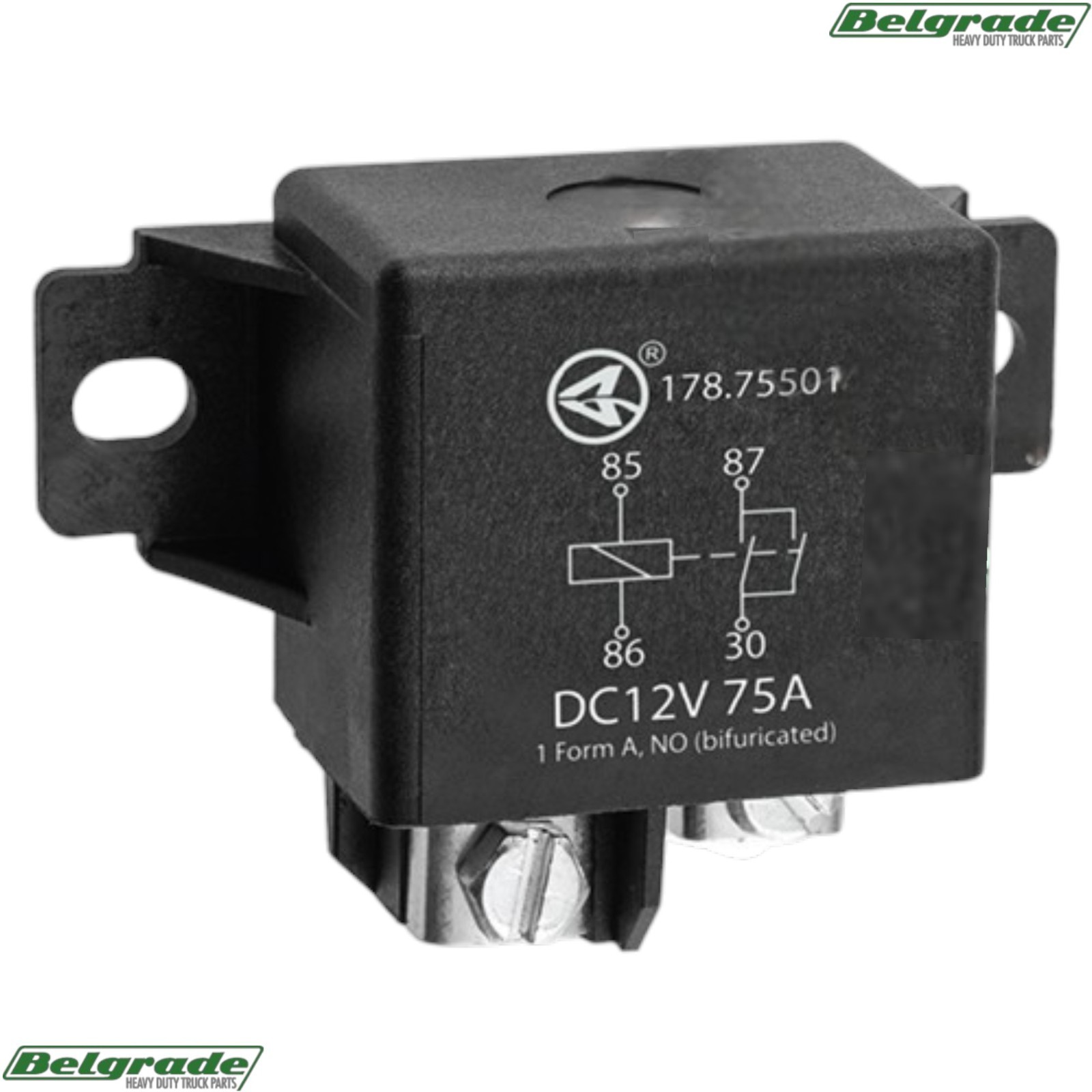 178.75501 Power Relay 12V 75A 2 Plug 2 Screw Term Replaces CB12100 332002150