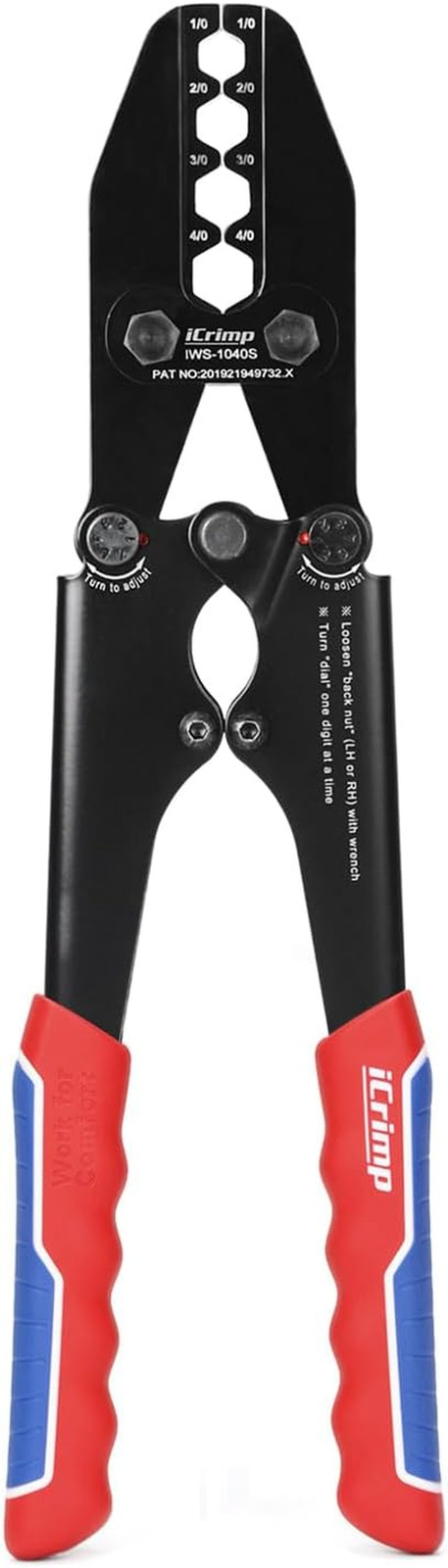 Icrimp Battery Cable Lug Terminal Crimping Tool for 1/0 to 4/0 Gauge