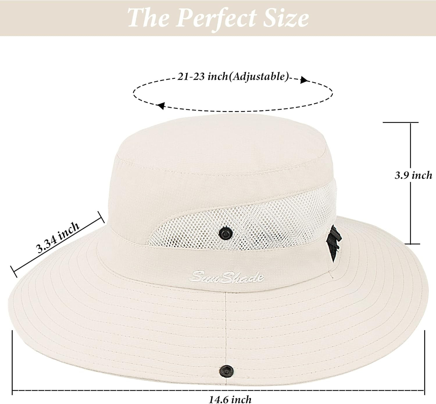 Sun Hat for Women Summer UV Protection Beach Hat Wide Brim Mesh Bucket Fishing H