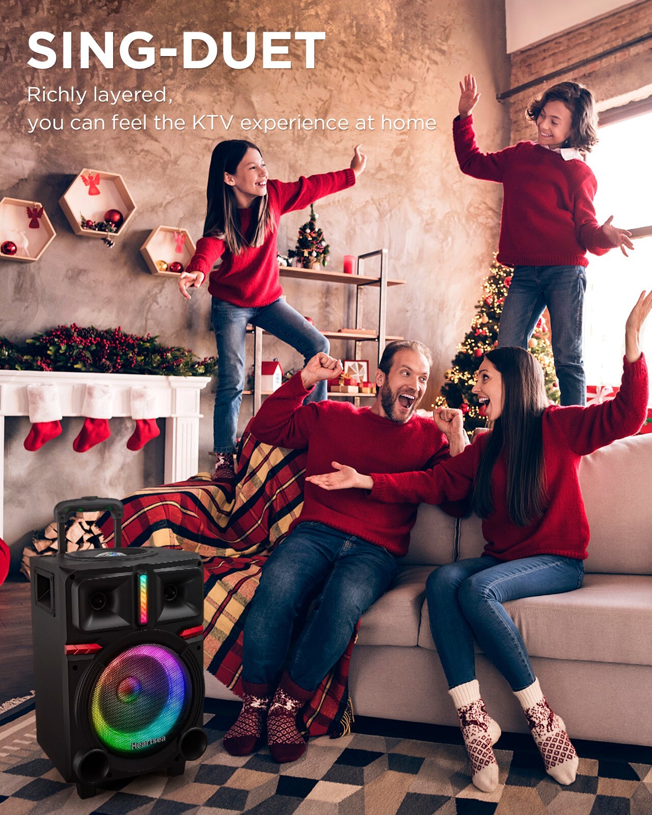 Karaoke Machine with 2 Wireless Microphones & Bluetooth Speaker