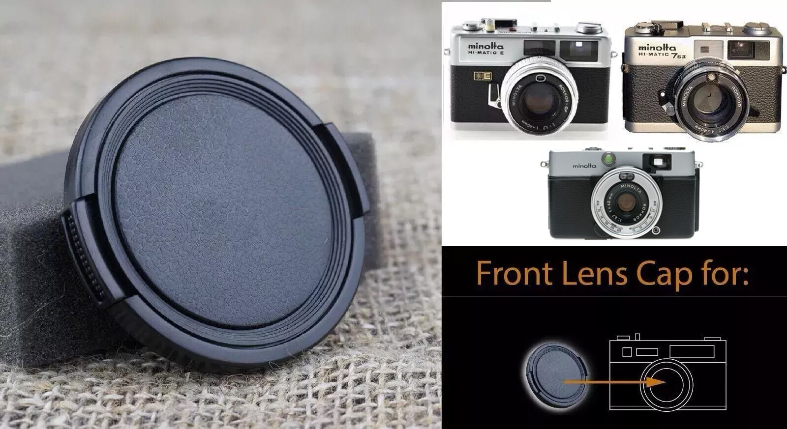 Camera Lens cap cover fr Minolta 7SII, HI-Matic E, HI-Matic С Camera Lens Rokkor
