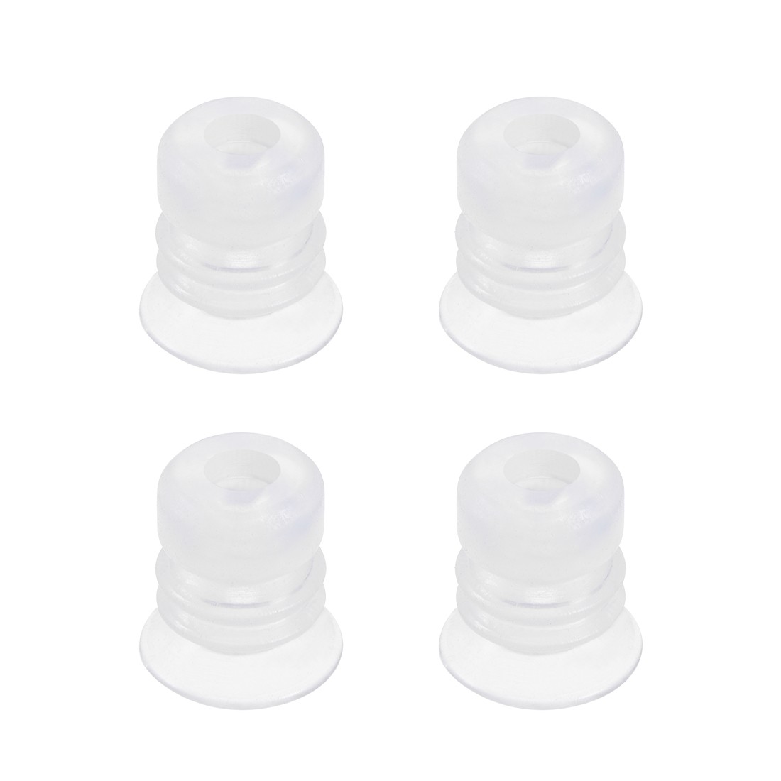 4 x Clear White Soft Silicone Vacuum Suction Cups 15mmx5mm Bellows Suction Cup