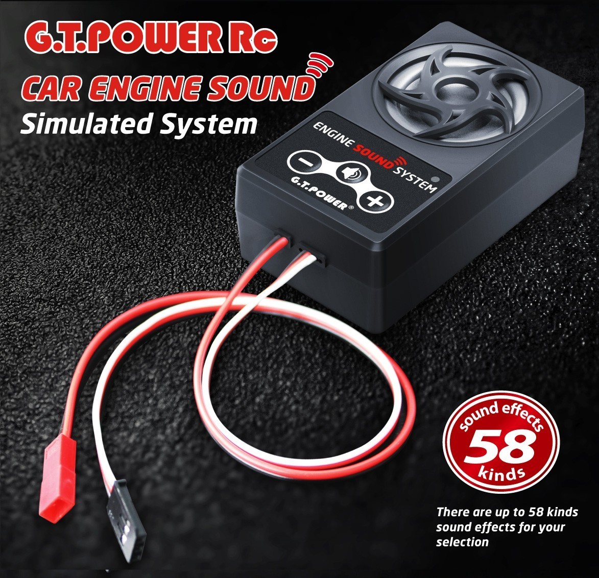 GT POWERRc All-In-One Car Engine Sound Simulated System 58 Kinds Sound Fit 1/10