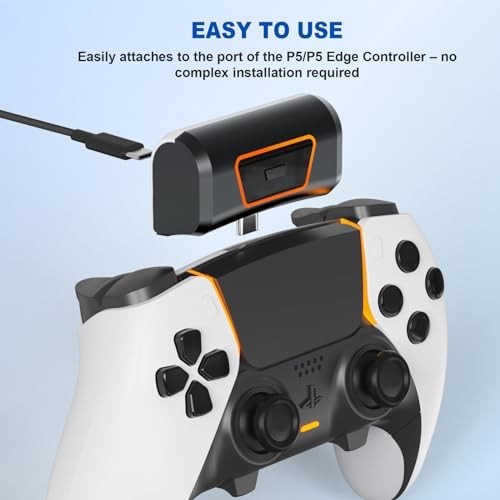Rechargeable 2000mAh Battery Pack for PS5 DualSense/Edge Controller, Wireless Ch