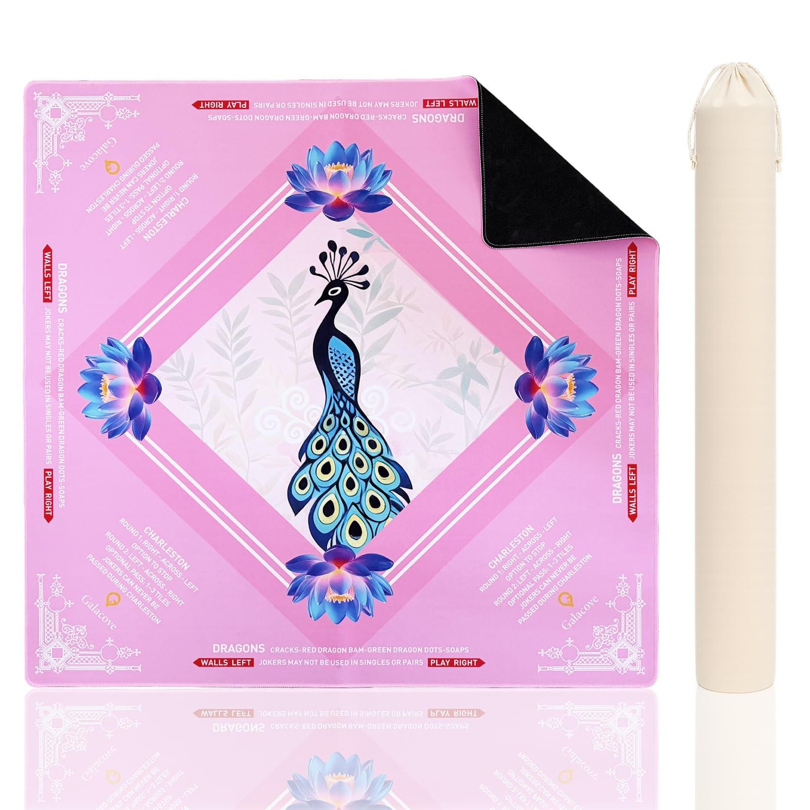 33" x 33" Neoprene Mahjong Mat â€“ Non-Slip Rubber Backing, Noise-Reducing G