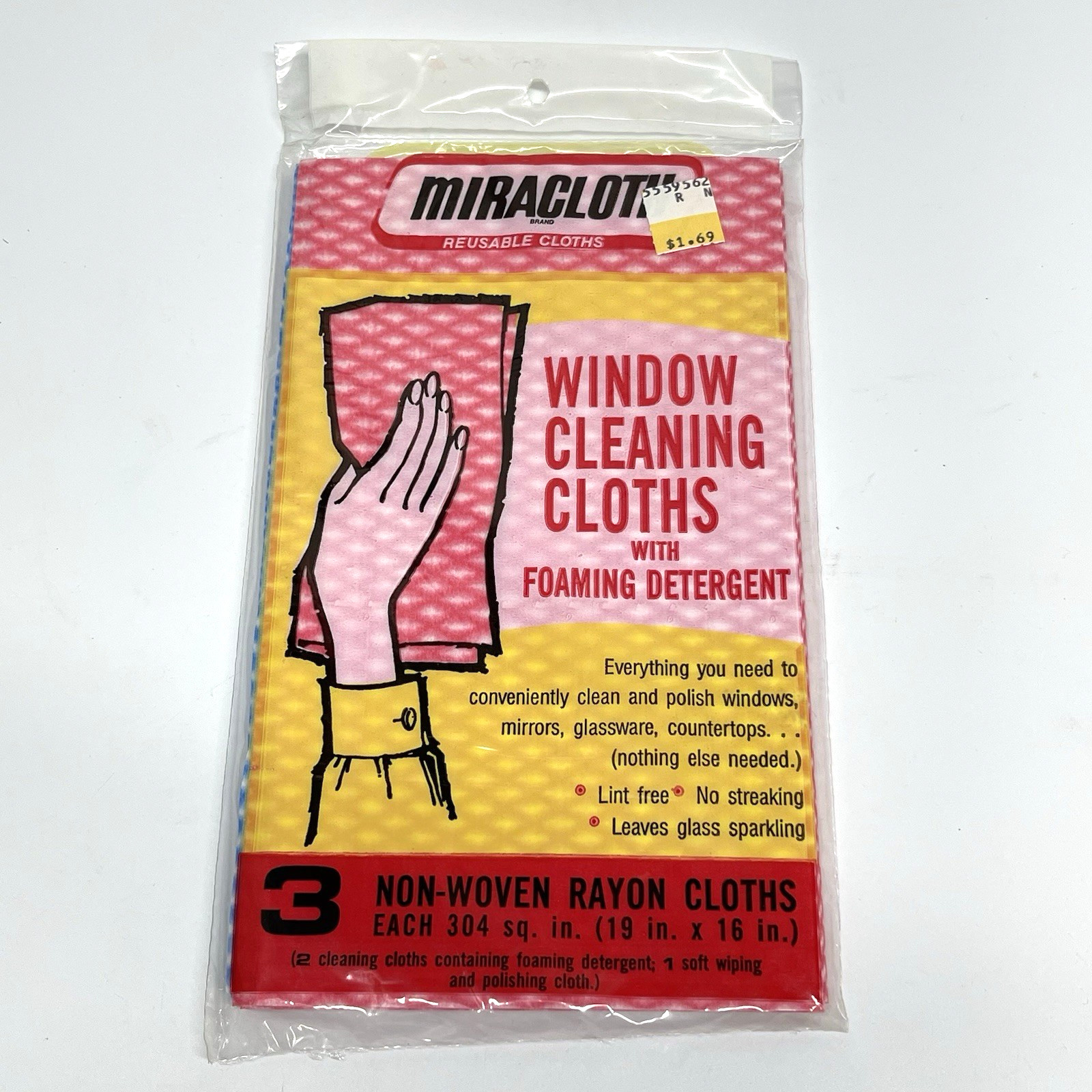 Vintage Miracloth Reusable Cloths Window Cleaning Towels 3 Pack New Old Stock