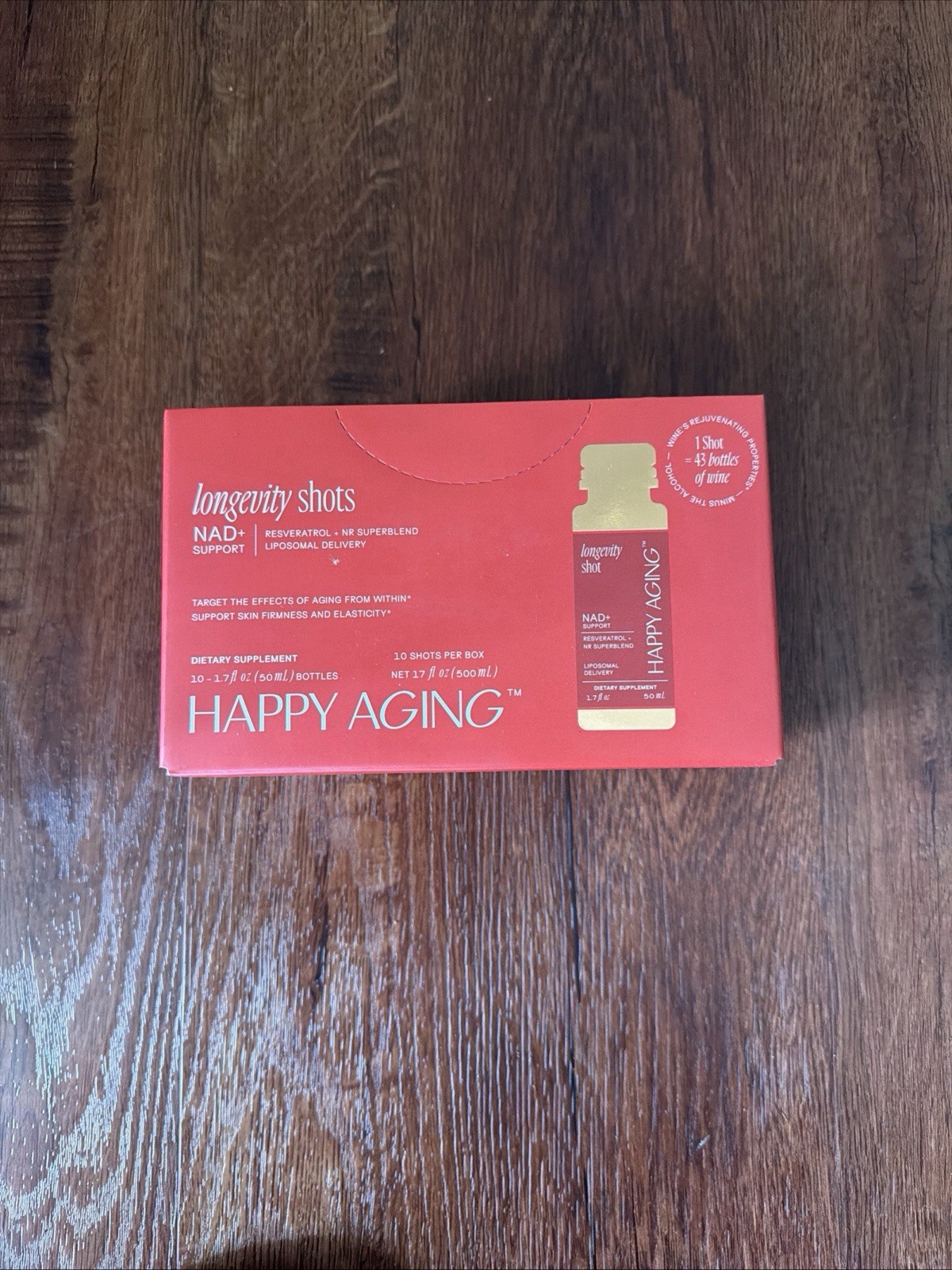 Happy Aging Longevity Shots — High purity NAD+ and resveratrol in a liposomal