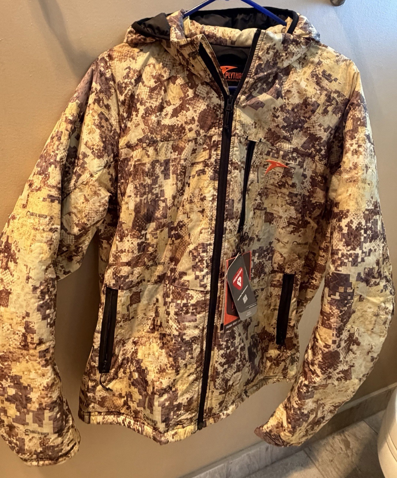 PLYTHAL Prima Heat Lite Hoodie Mens Large Primaloft Insulated Hunting Jacket