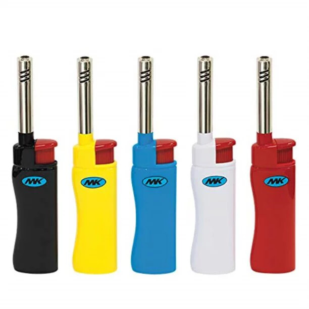 5X MK LIGHTER Full Size Refillable Candle Windproof Jet Lighters Assorted Colors