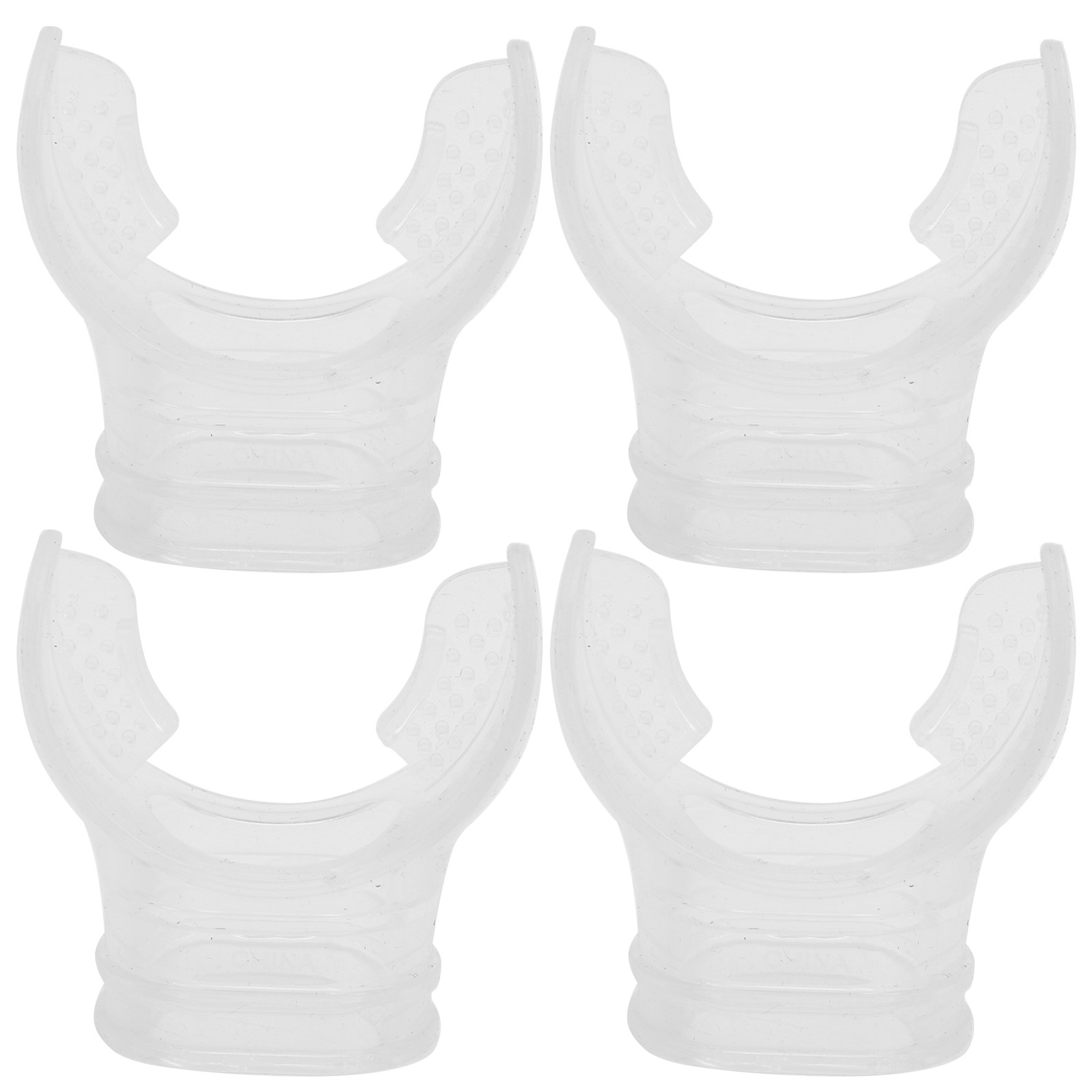 4pcs Transparent Silicone Diving Bite Mouthpiece For Deep Sea Diving Premium