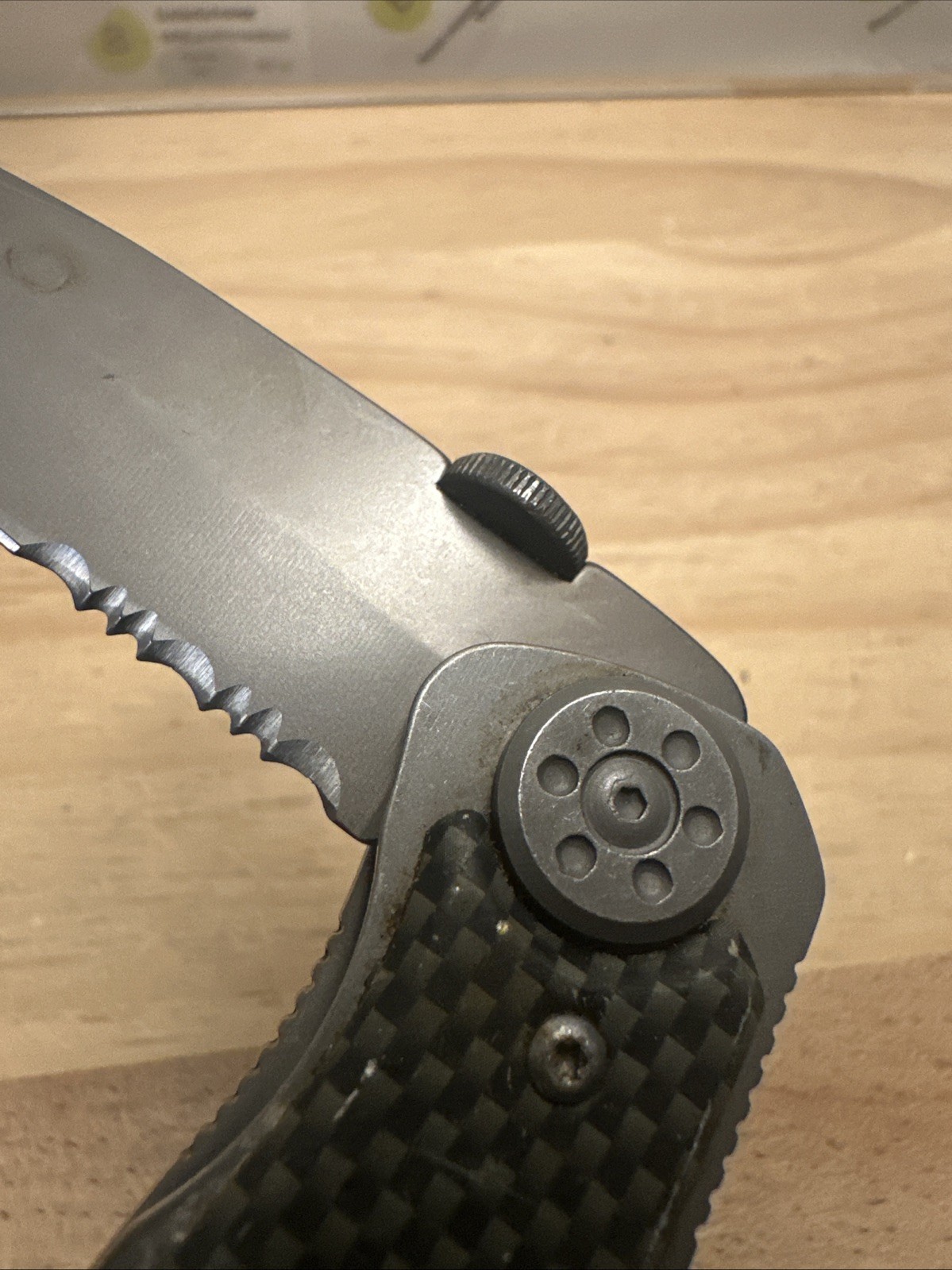 UNBRANDED Stainless Steel Gray Checker Liner Lock Pocket Knife