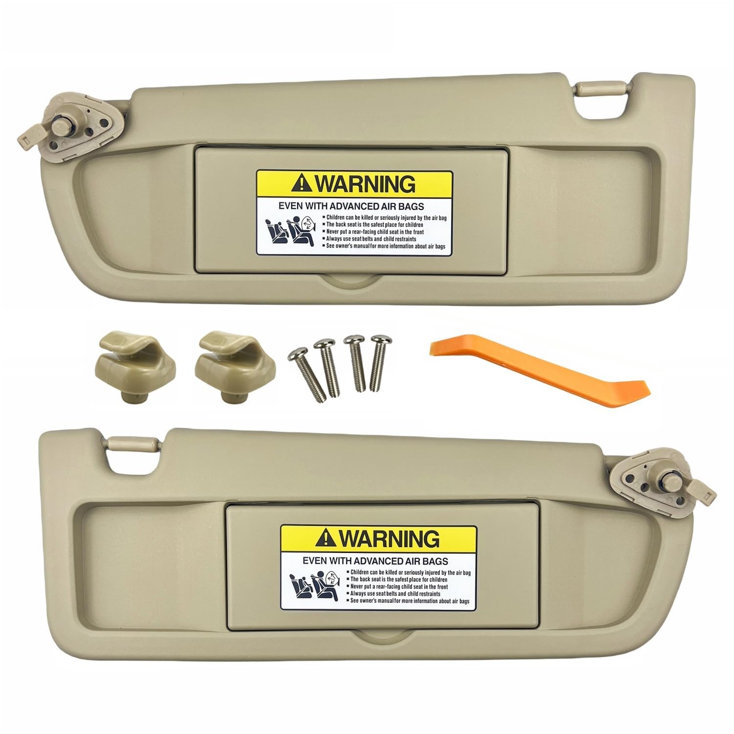 Pair of Left and Right Sun Visors with Clips and Screws for Honda Civic 2006 ...