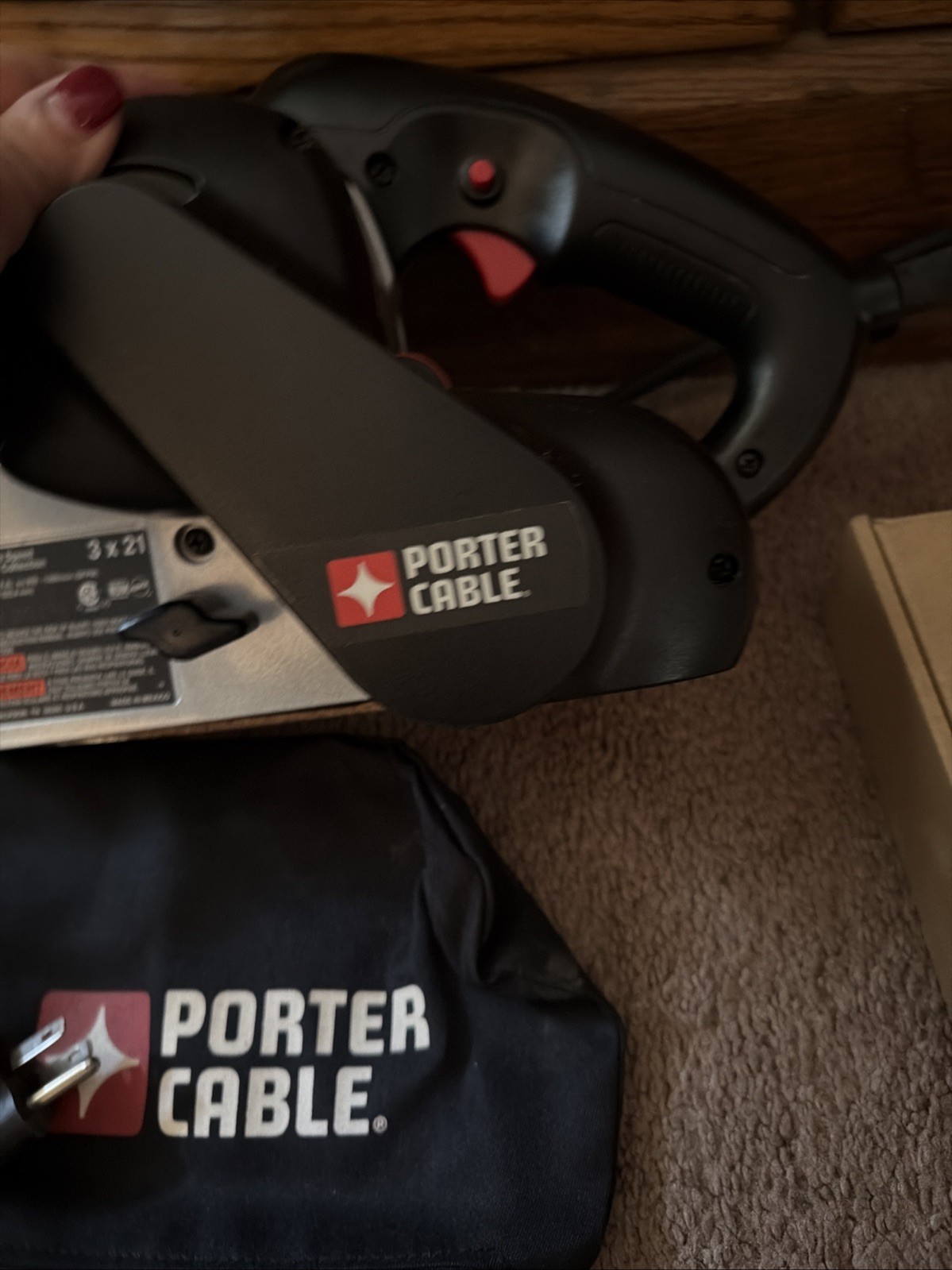 Porter Cable 352VS Type 4, 3" x 21" Variable Speed Belt Sander, w/ Dust Bag