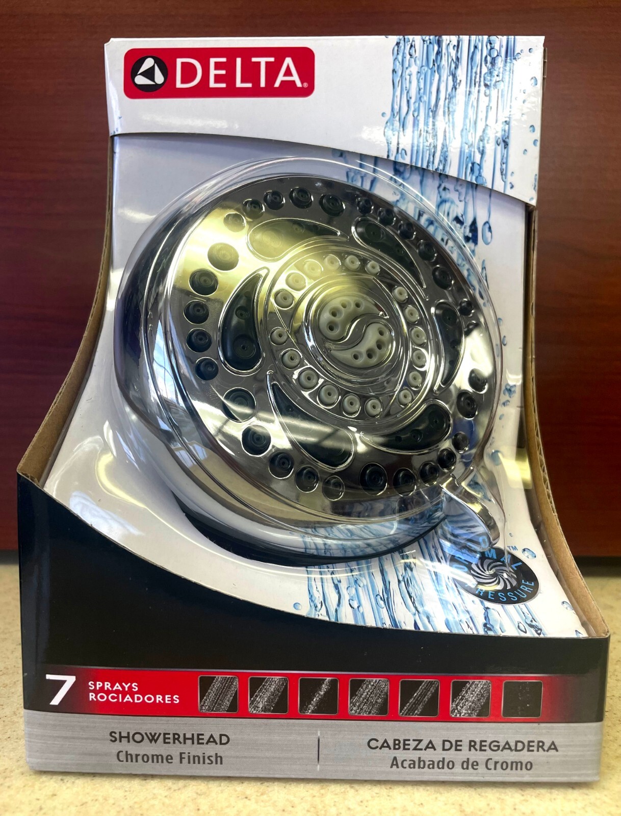 Delta 75784 7-Spray Setting Universal Showering Components Showerhead Chrome NEW