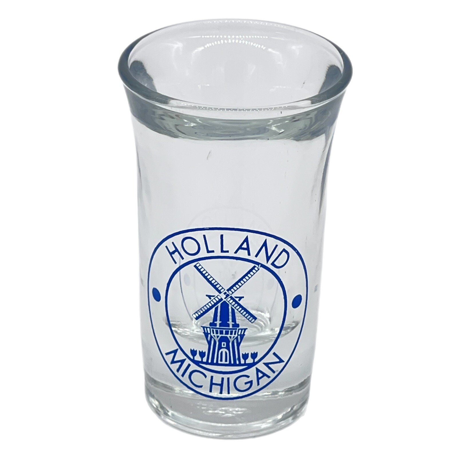 Vintage Holland Michigan Shot Glass Windmill Dutch Travel Souvenir Man Cave Bar