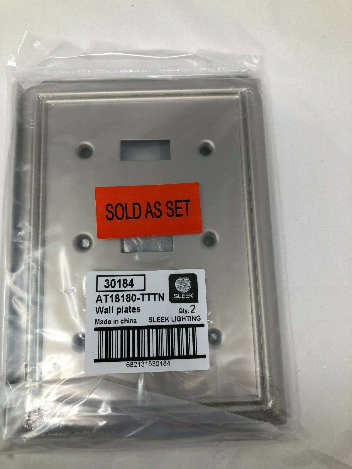 Sleek Lighting AT18180-TTTN Steps Satin Nickel Cast 3-Toggle Wall Plates Qty. 2