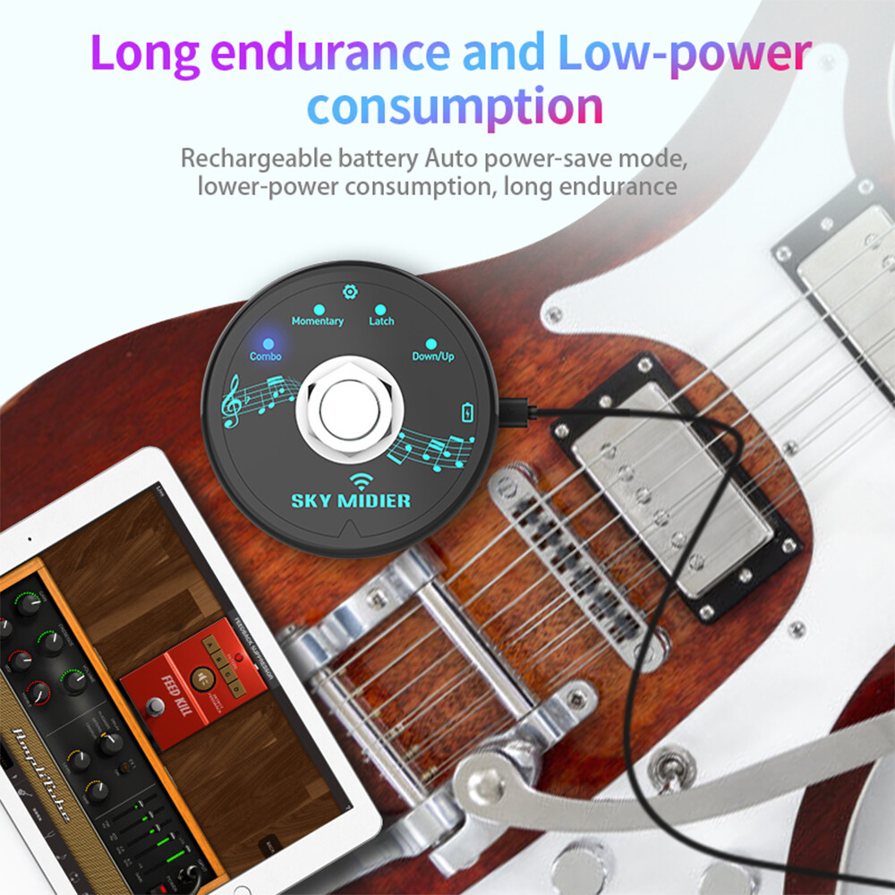 BT MIDI Effector Pedal Mini MIDI Controller Software Effector Controller G8H7