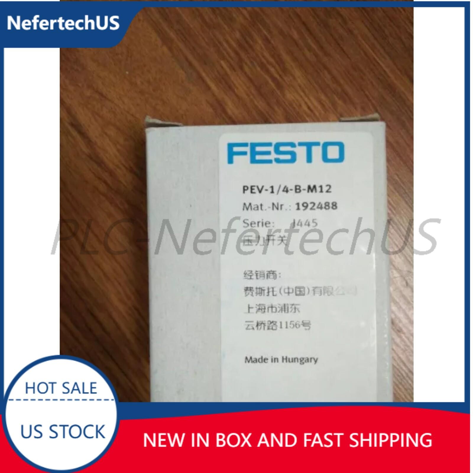 New Festo 192488 PEV-1/4-B-M12 Pressure Switch