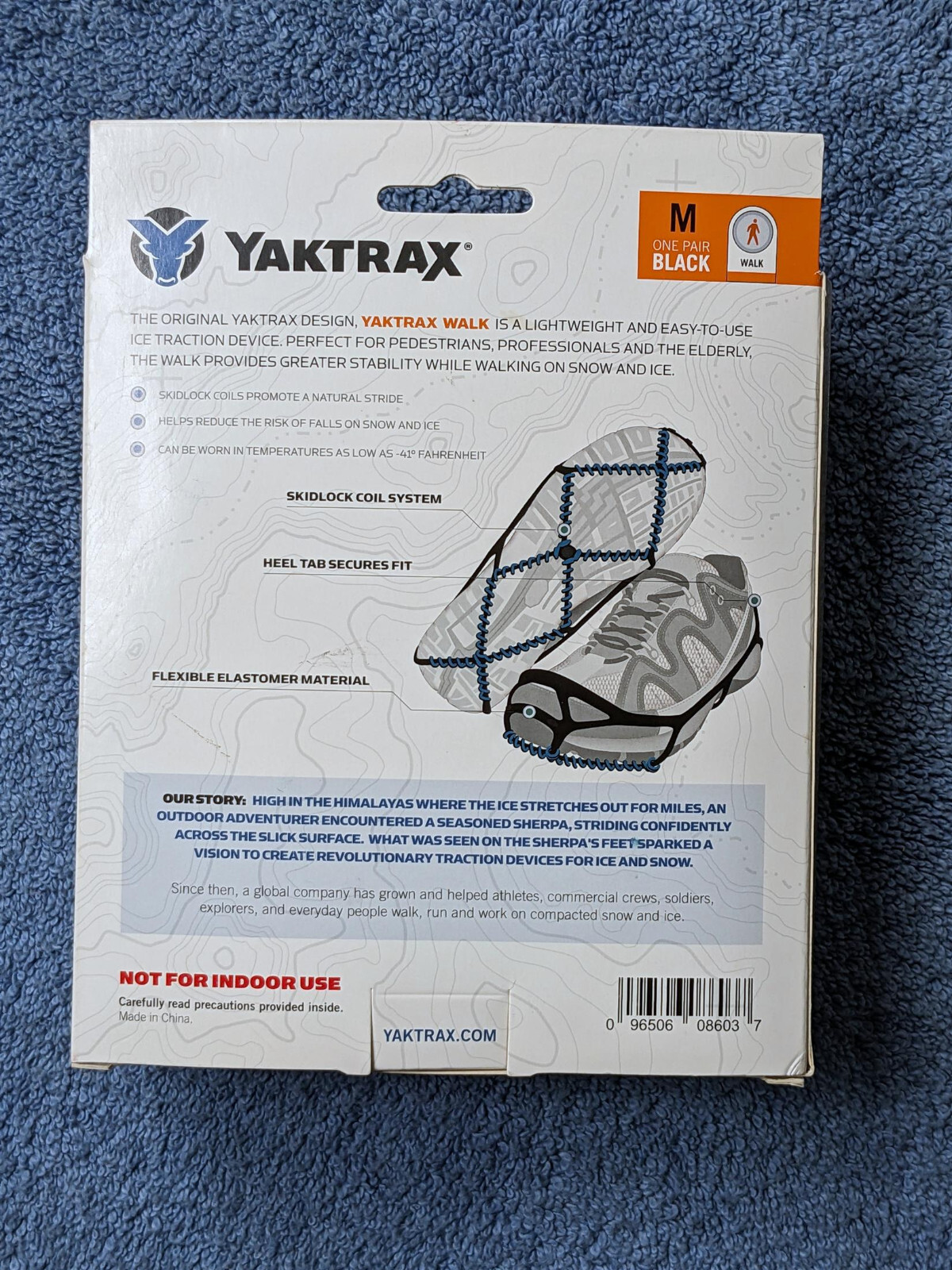 Medium Yaktrax WALK Traction Device Black Winter Snow Ice One Pair