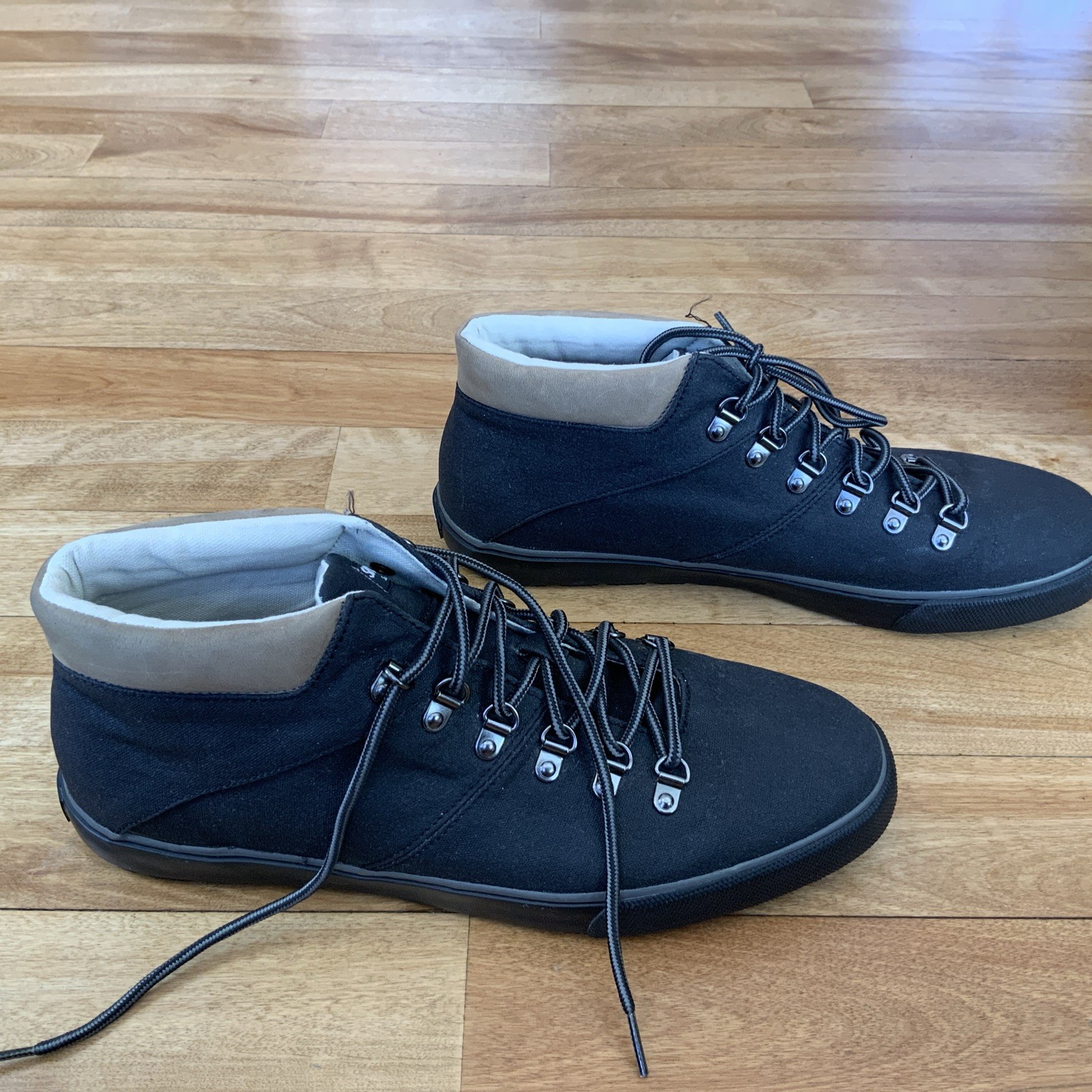 Sperry Top-Sider Mens Size 13 Black Canvas Chukka Boots Casual Boat Shoes