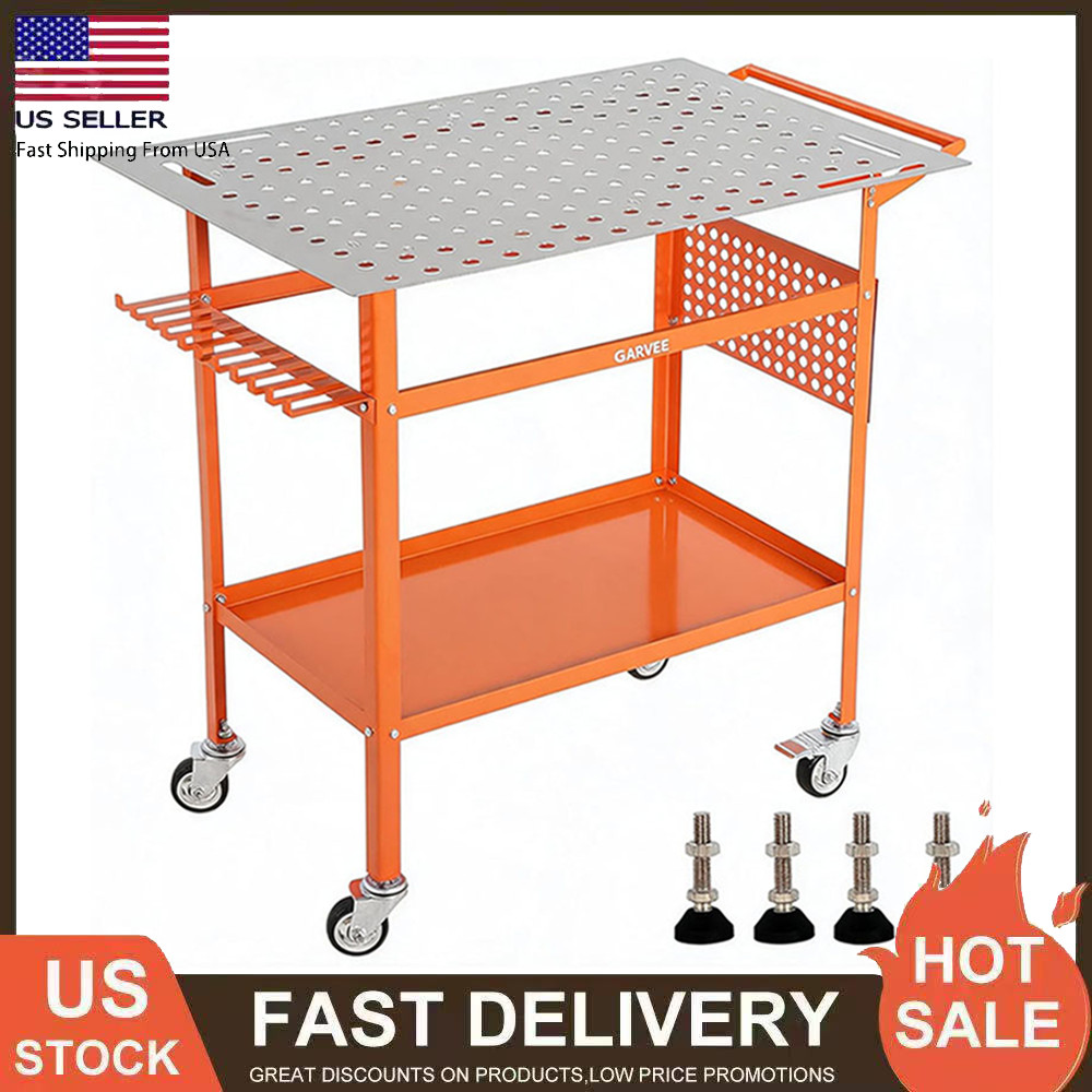 Heavy Duty Welding Table ,36"x24" Welding Workbench Table Cart 800 lbs Capacity