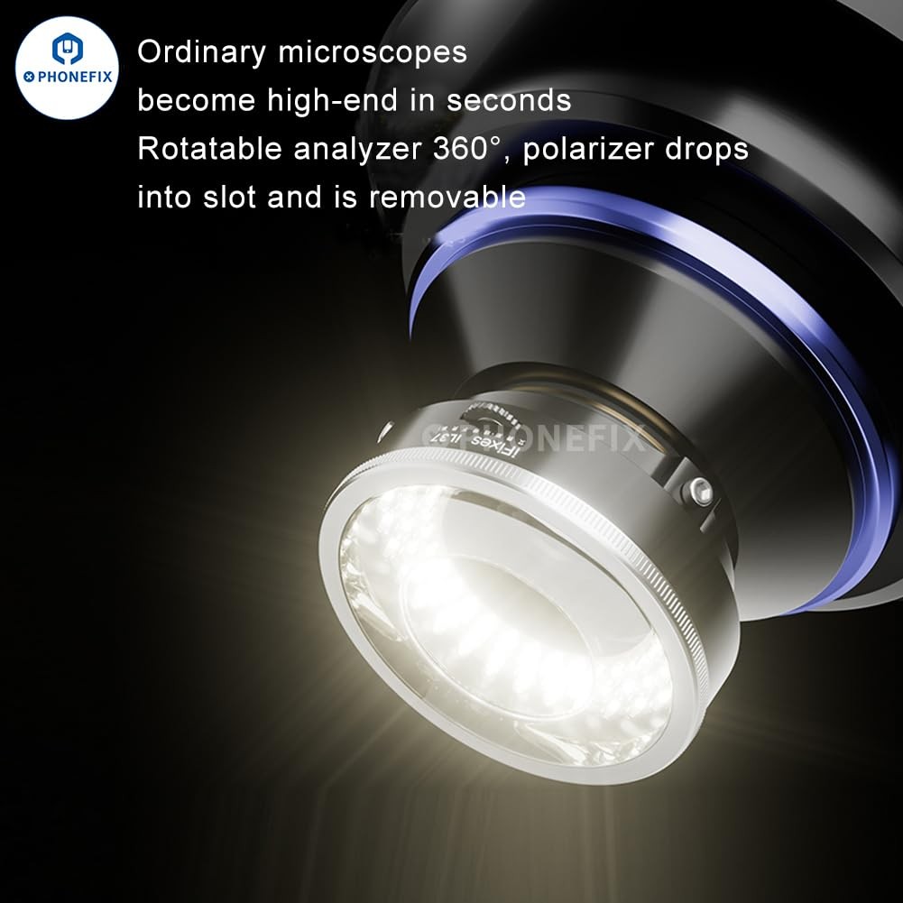 Microscope Polarized 96-LED Ring Light Anti Glare Microscope Lamp Illuminator fo