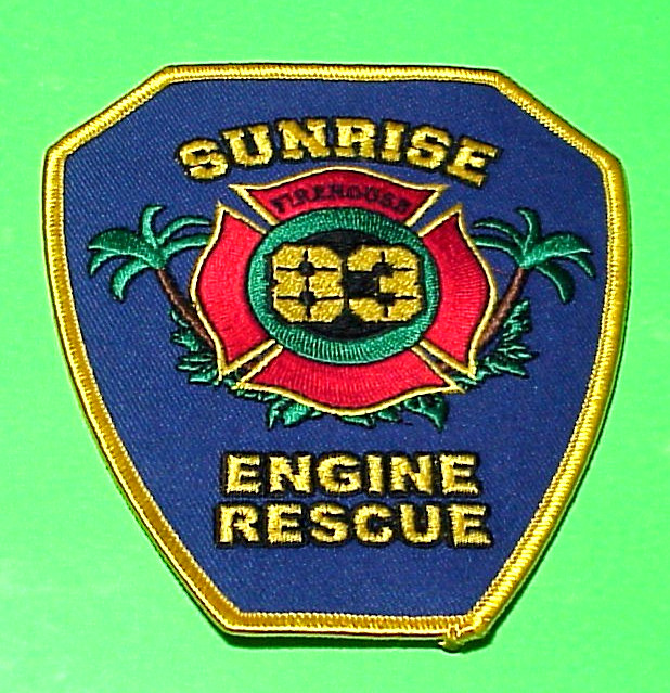 SUNRISE  FLOIDA  FIREHOUSE  83  VA  FL 4 1/2"  FIRE DEPT  PATCH  FREE SHIPPING!!