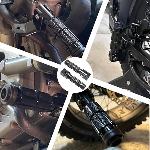 M8 Motorcycle Foot Pegs Folding Rearsets-90 Degree Foldable Footrest Fit Black