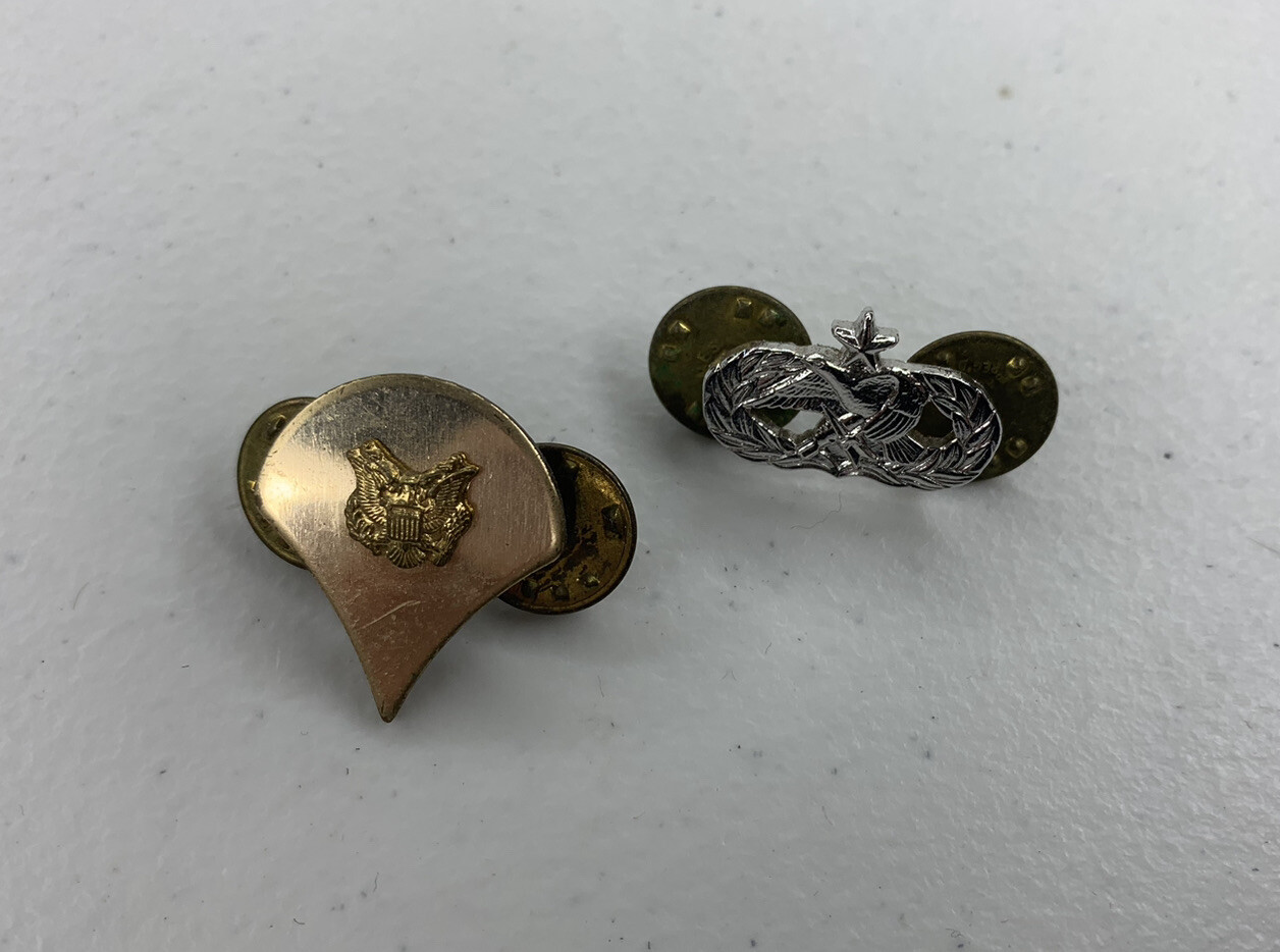 US Army Specialist and US Air Force Senior Maintenance Insignia Pins - Used