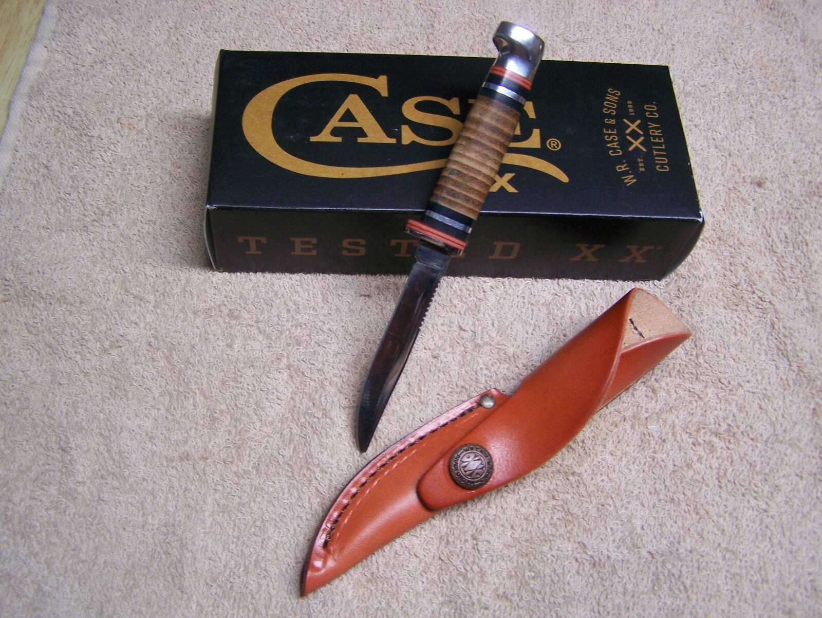Case xx Mini Finn Fixed Blade Leather Hunter Knife 00379 Leather sheath M3FINNSS