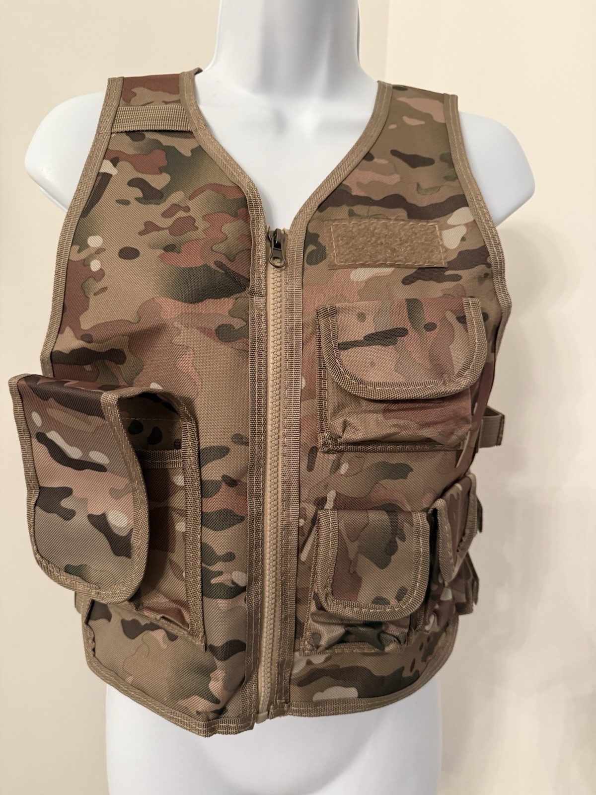 Youth Multicam Tactical Vest- Camouflage Ages 7-14 Adjustable- New