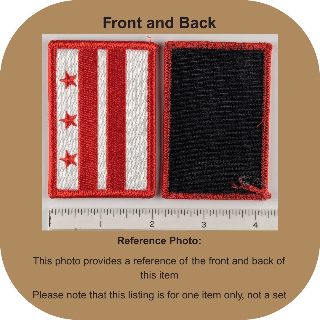 Washington D.C. Flag Patch - Full Color - Hook Fastener Patch