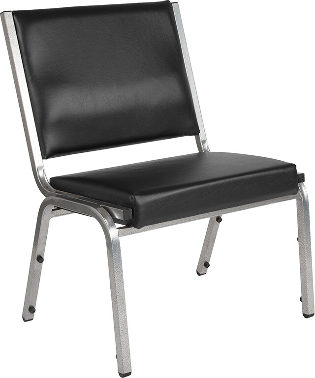 Antimicrobial Black Vinyl Bariatric Medical Office Chair - Waiting Room Chair