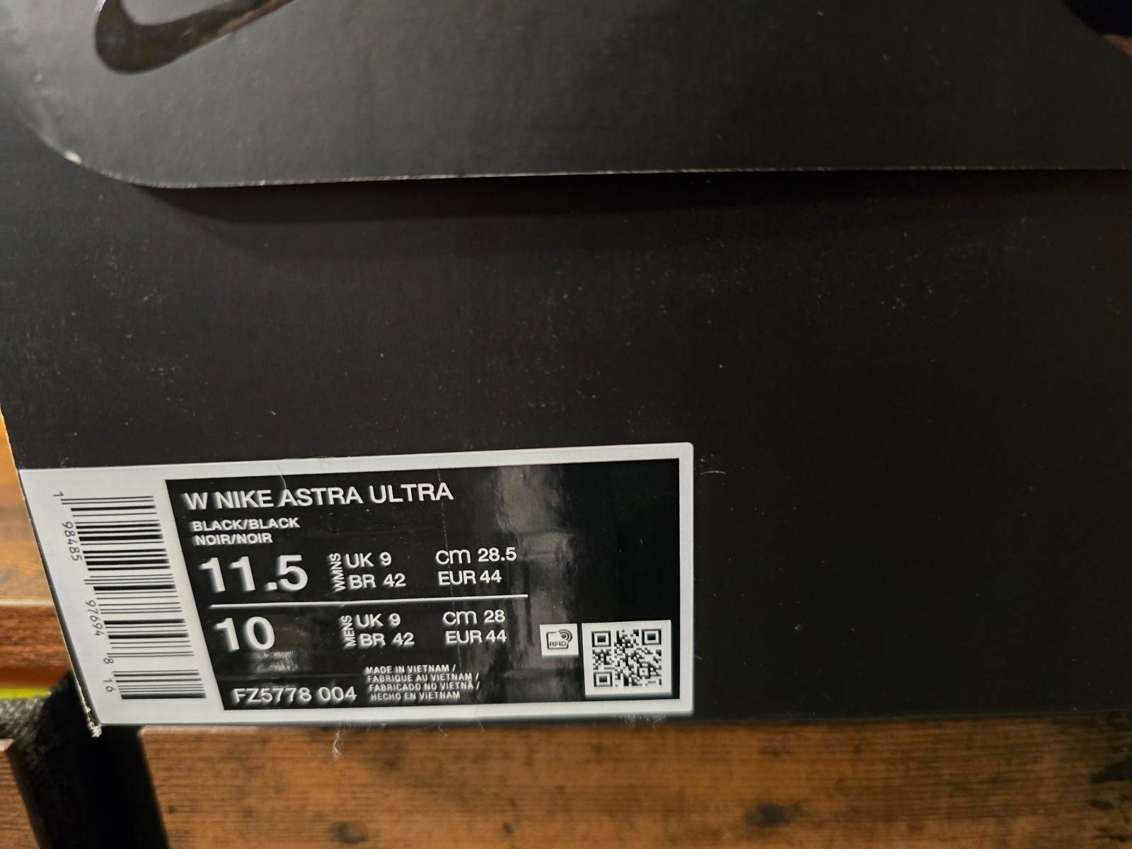 Nike Astra Ultra Triple Black FZ5778-004 Shoes Sneakers Mens US Size 10 NEW