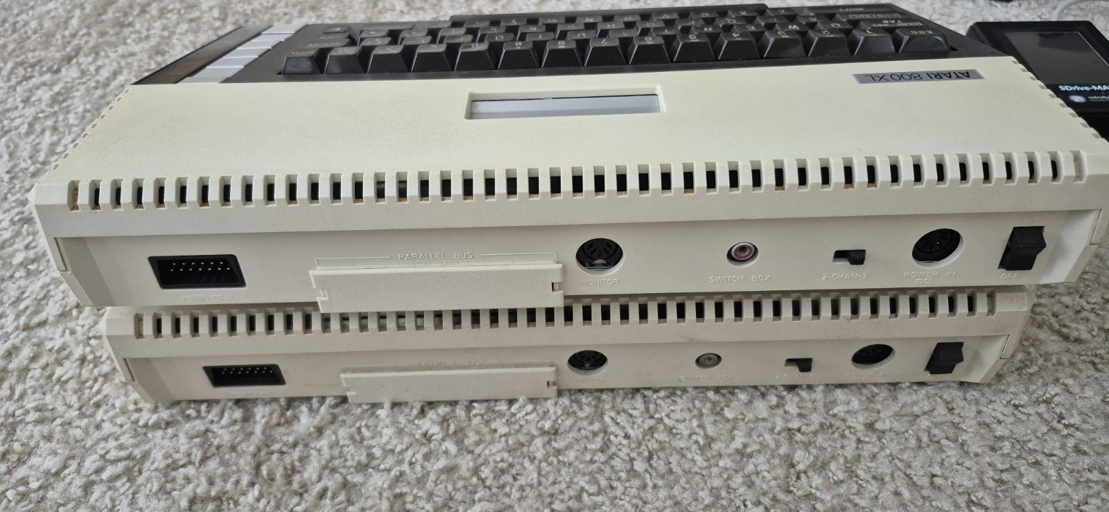 2 x Atari 800XL Computers With SDrive-Max,SIO2SD,1Power Supply,1Controller,AS IS
